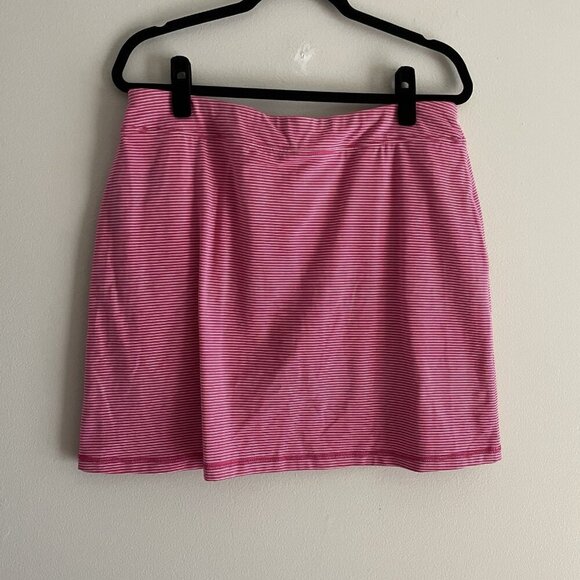 Talbots Hello Saturday M Pink Striped Stretch Pockets Athleisure Pull On Skort - Picture 4 of 6